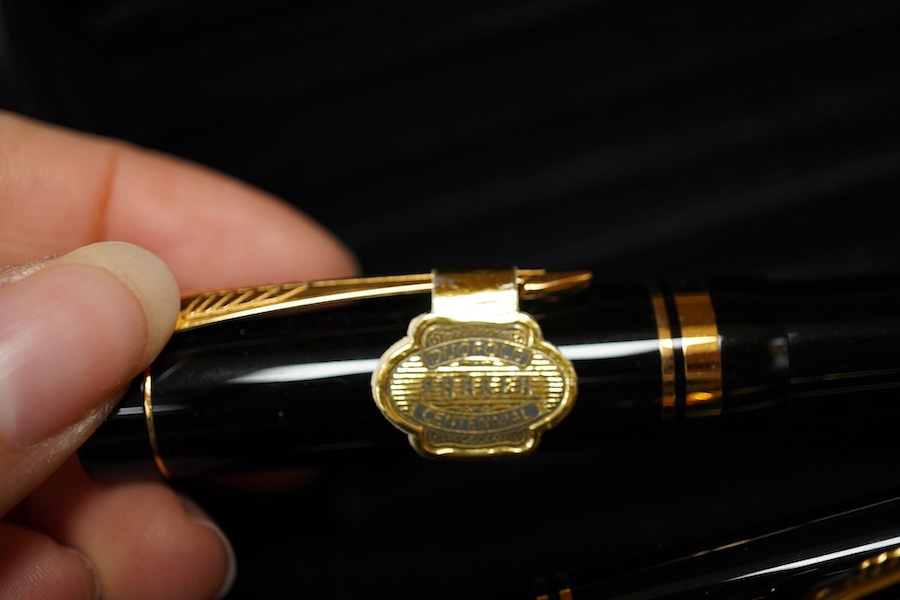 A quantity of various pens to include Parker Duofold and two Parker pen cases. Condition - varies
